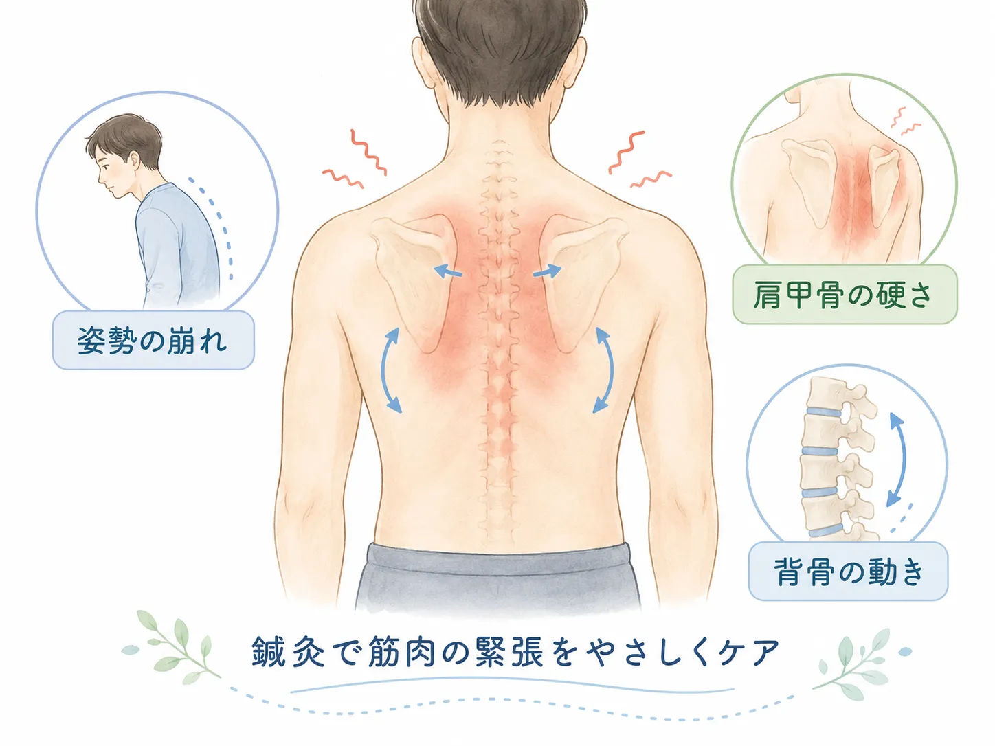 背中の慢性的な痛みに