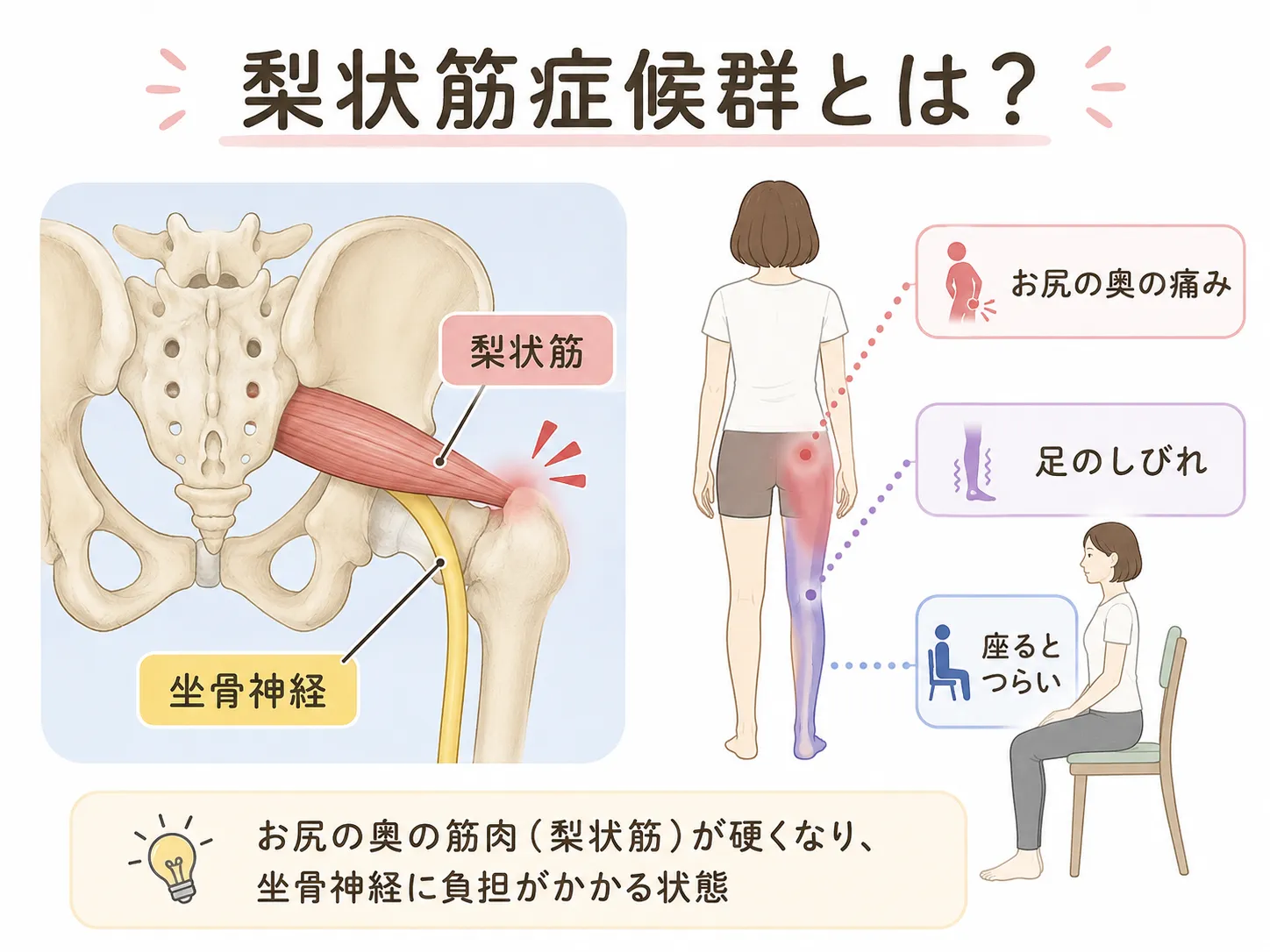 梨状筋症候群によるお尻の痛み・足のしびれに｜鍼灸治療でできること